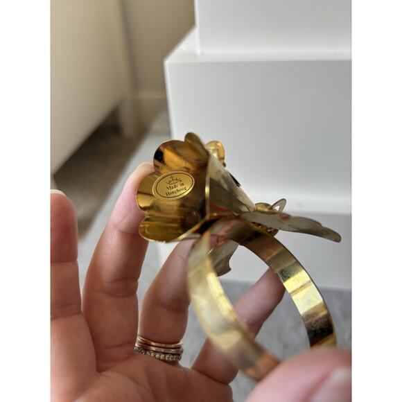 Vintage Brass Napkin Ring Angel Christmas Delicate Made In HongKong Victorian - Picture 4 of 10